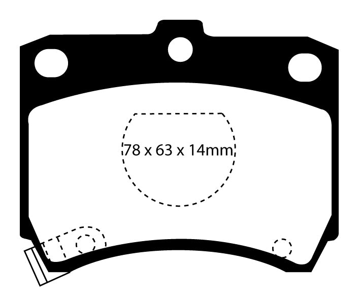 EBC Blackstuff Bremsbeläge Vorderachse DP737 ohne R90 für Mazda 121 (1) 45292 (42kw/ 57PS) Baujahr: 10/87-10/90 mit HSN TSN: 7118 382