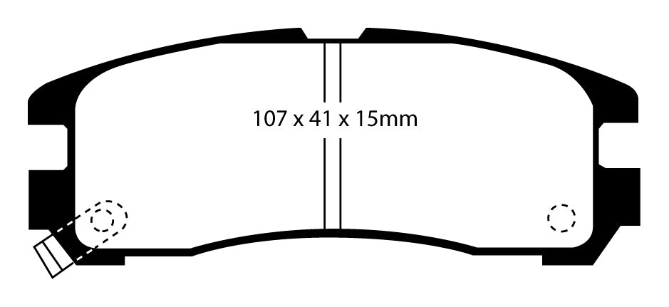 EBC Redstuff Bremsbeläge Hinterachse DP3738C ohne R90 für Mitsubishi Sigma 3.0 V6 (151kw/ 205PS) Baujahr: 12/90-07/96 mit HSN TSN: 7107 471