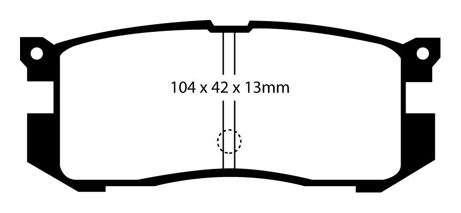 EBC Blackstuff Bremsbeläge Hinterachse DP739 mit R90 für Mazda 626 (3) 2.0 D (44kw/ 60PS) Baujahr: 07/87-07/91 mit HSN TSN: 7118 358