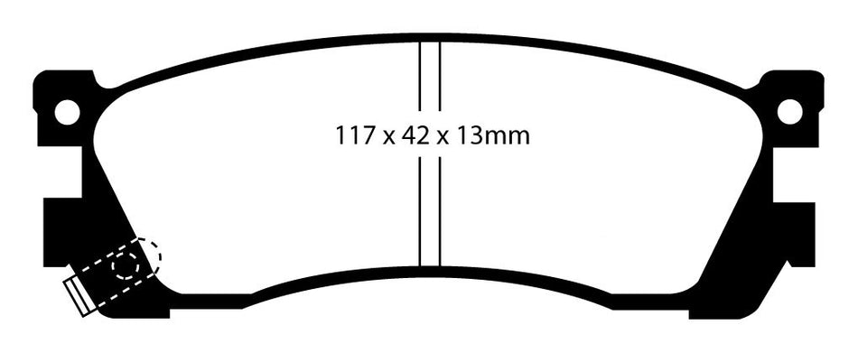 EBC Blackstuff Bremsbeläge Hinterachse DP740 ohne R90 für Mazda 929 (3) 2.2i (100kw/ 136PS) Baujahr: 05/87-12/88 mit HSN TSN: 7118 347