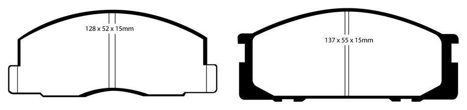 EBC Blackstuff Bremsbeläge Vorderachse DP743 ohne R90 für Toyota Modell F 45324 (72kw/ 98PS) Baujahr: 08/87-01/90