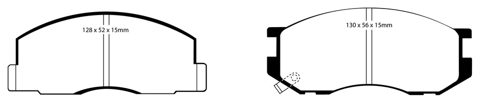 EBC Blackstuff Bremsbeläge Vorderachse DP747 ohne R90 für Toyota Liteace 2.0 D (53kw/ 72PS) Baujahr: 08/88-01/92