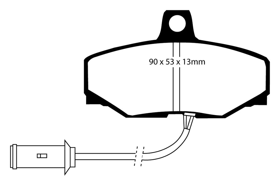 EBC Redstuff Bremsbeläge Hinterachse DP3757C ohne R90 für Jaguar XJS 45446 (136kw/ 185PS) Baujahr: 01/88-05/92 mit HSN TSN: 2051 324