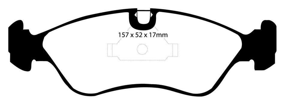 EBC Bluestuff NDX Bremsbeläge Vorderachse DP5760NDX mit R90 für Opel Kadett E 1.8 GSI (85kw/ 115PS) Baujahr: 09/84-08/86 mit HSN TSN: 0039 642