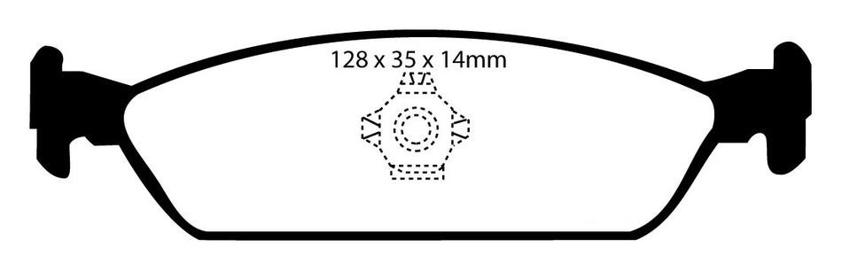 EBC Blackstuff Bremsbeläge Hinterachse DP768 ohne R90 für Daihatsu Charade 3 1.0 GTi (74kw/ 101PS) Baujahr: 03/87-12/92 mit HSN TSN: 7111 322