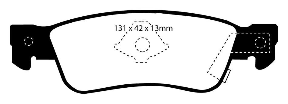 EBC Blackstuff Bremsbeläge Hinterachse DP777 ohne R90 für Isuzu Trooper 1 2.8 TD (78kw/ 106PS) Baujahr: 10/88-12/91 mit HSN TSN: 7115 308