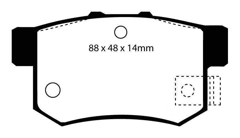 EBC Blackstuff Bremsbeläge Hinterachse DP781 mit R90 für Honda Accord 4 2.0i 16V (98kw/ 133PS) Baujahr: 03/93-12/93 mit HSN TSN: 1153 304