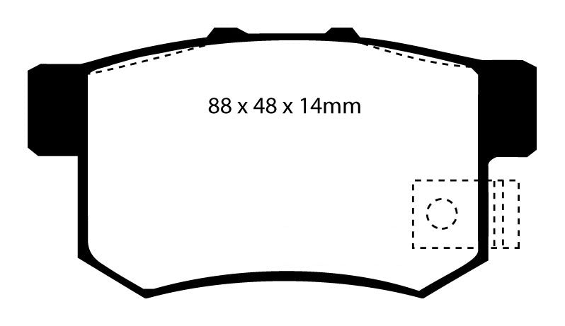 EBC Redstuff Bremsbeläge Hinterachse DP3781/2C ohne R90 für Honda Stream 2.0 16V (115kw/ 156PS) Baujahr: 05/01- mit HSN TSN: 7100 532