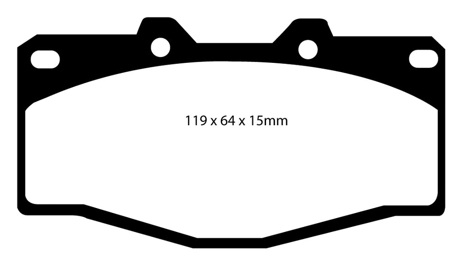 EBC Blackstuff Bremsbeläge Vorderachse DP797 mit R90 für Toyota Hilux 2.4 D (55kw/ 75PS) Baujahr: 07/98-01/02 mit HSN TSN: 7104 527