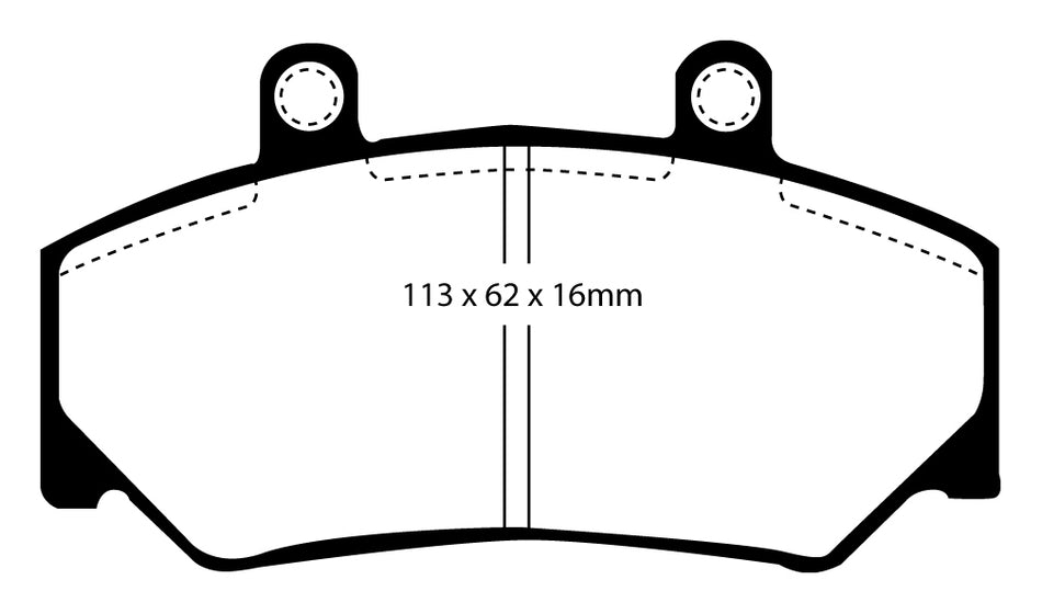 EBC Blackstuff Bremsbeläge Vorderachse DP800 ohne R90 für Volvo 740 45353 (111kw/ 151PS) Baujahr: 08/88-08/92 mit HSN TSN: 9101 435