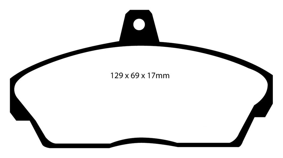 EBC Yellowstuff Bremsbeläge Vorderachse DP4815R ohne R90 für Rover 45 2.0iDT (74kw/ 101PS) Baujahr: 02/00- mit HSN TSN: 2055 463