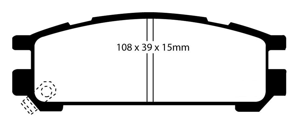 EBC Redstuff Bremsbeläge Hinterachse DP3821C mit R90 für Subaru Legacy 2 2.0i 4WD (85kw/ 116PS) Baujahr: 09/94-11/98 mit HSN TSN: 7106 351