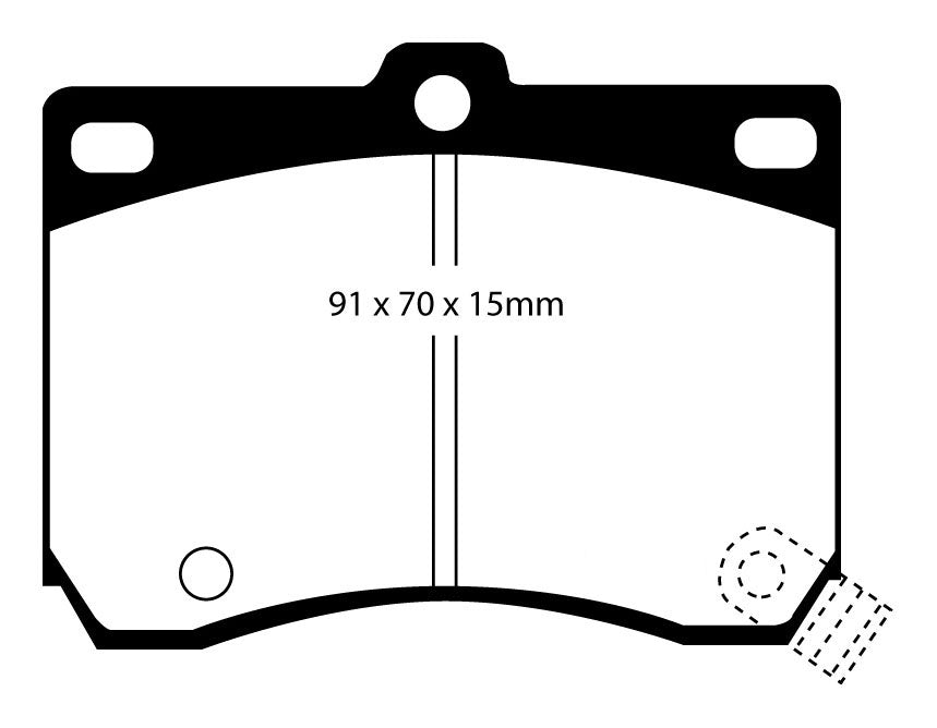 EBC Blackstuff Bremsbeläge Vorderachse DP824 ohne R90 für Mazda 929 (1) 2.0 (66kw/ 90PS) Baujahr: 05/79-07/86 mit HSN TSN: 7108 315