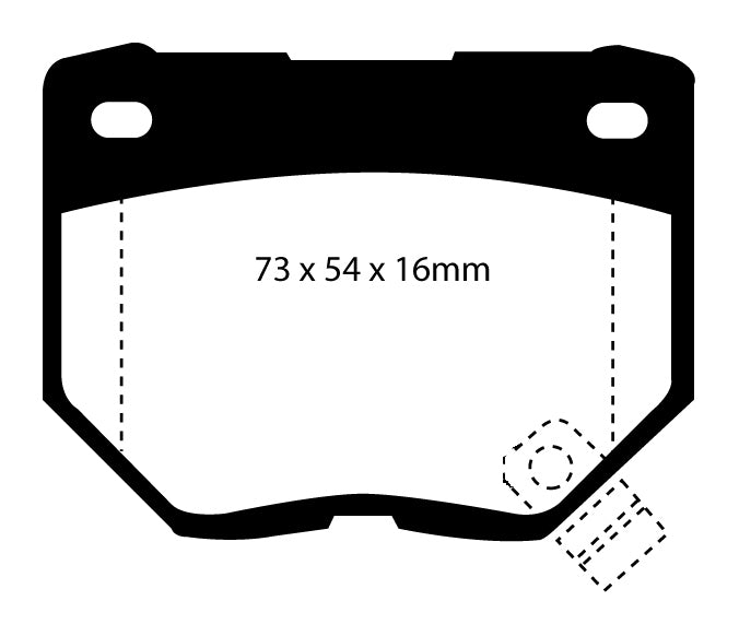 EBC Redstuff Bremsbeläge Hinterachse DP3826C ohne R90 für Subaru Impreza 2 2.0 WRX Turbo (165kw/ 225PS) Baujahr: 12/02- mit HSN TSN: 7106 402