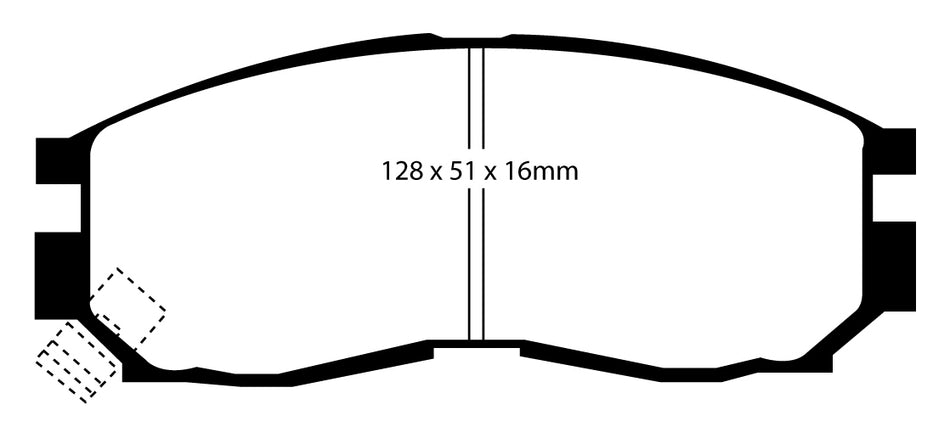 EBC Bluestuff NDX Bremsbeläge Vorderachse DP5830NDX ohne R90 für Mitsubishi Galant 5 2.0 GLSI 4x4 (101kw/ 137PS) Baujahr: 11/92-08/96 mit HSN TSN: 7107 210