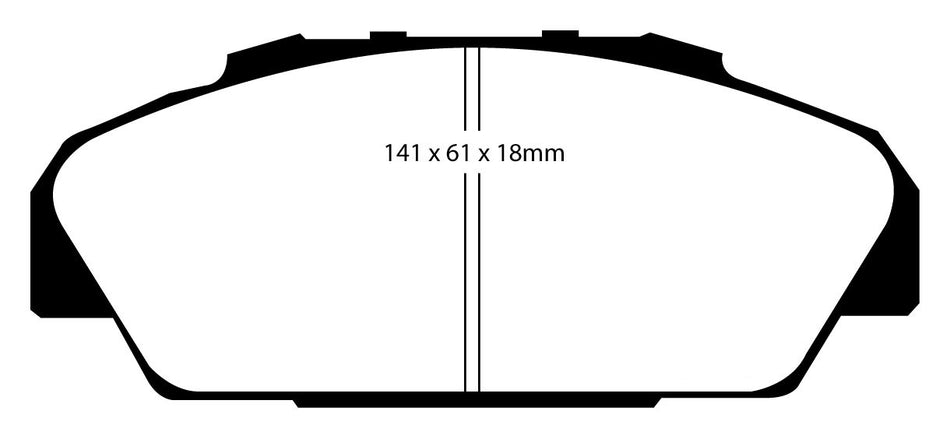 EBC Blackstuff Bremsbeläge Vorderachse DP831 ohne R90 für Honda Accord 4 2.2i 16V Automatik (108kw/ 147PS) Baujahr: 01/90-03/93 mit HSN TSN: 7100 464