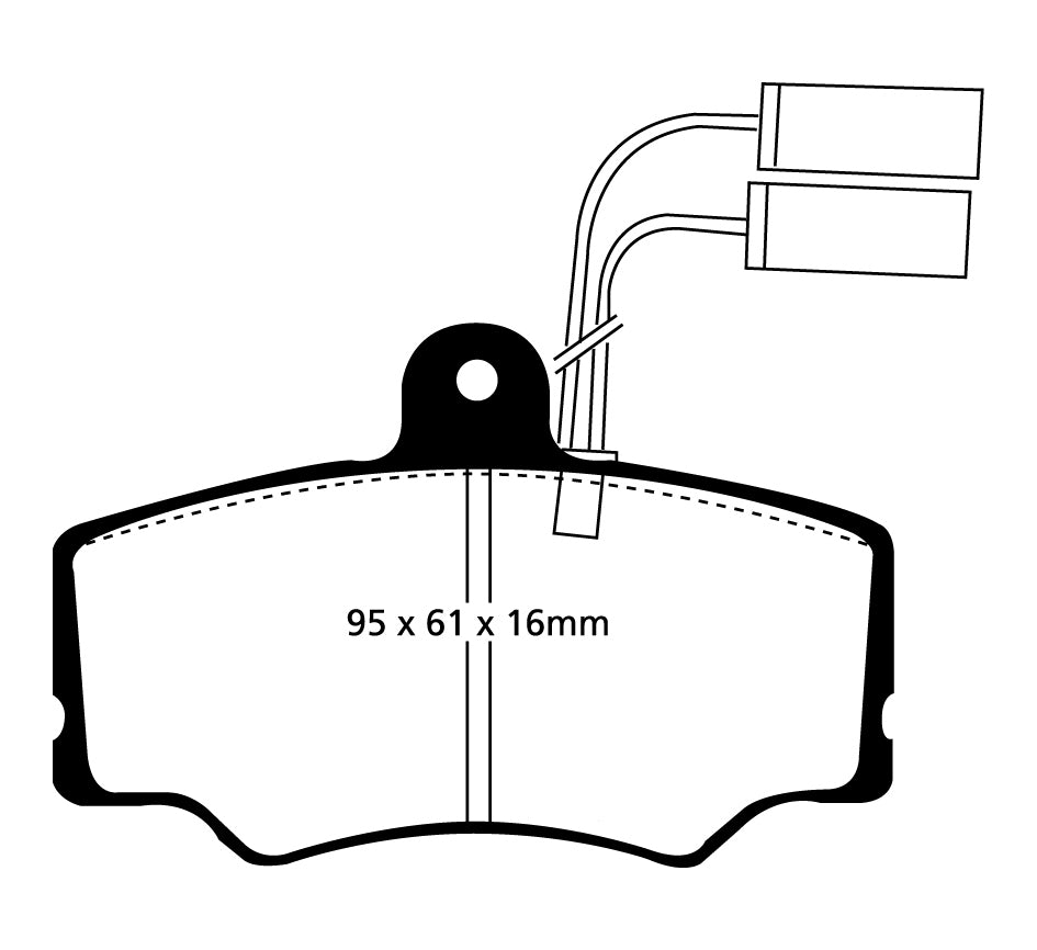 EBC Blackstuff Bremsbeläge Vorderachse DP835 mit R90 für EBC Apollo Bremsanlagen  1.5i.e (71kw/ 97PS) Baujahr: 01/90-09/94