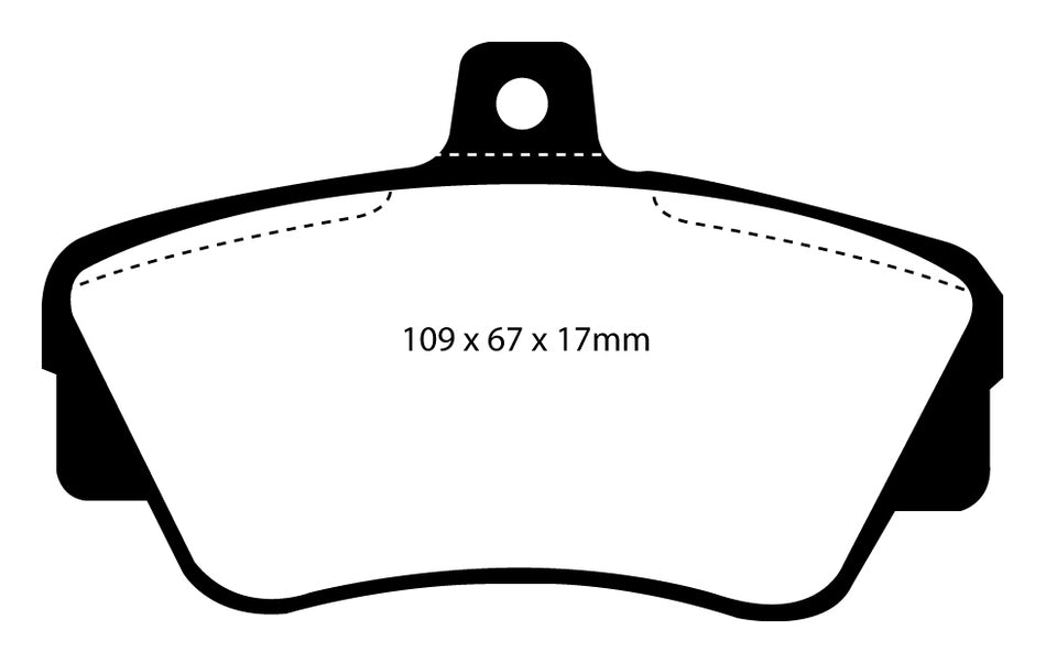 EBC Blackstuff Bremsbeläge Vorderachse DP838 ohne R90 für Volvo 460 L 45444 (61kw/ 83PS) Baujahr: 07/92-07/96 mit HSN TSN: 9644 341