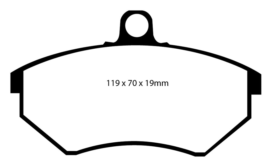 EBC Redstuff Bremsbeläge Vorderachse DP3841/2C mit R90 für Seat Toledo 1 1.9 TDI (66kw/ 90PS) Baujahr: 08/95-03/99 mit HSN TSN: 7593 375