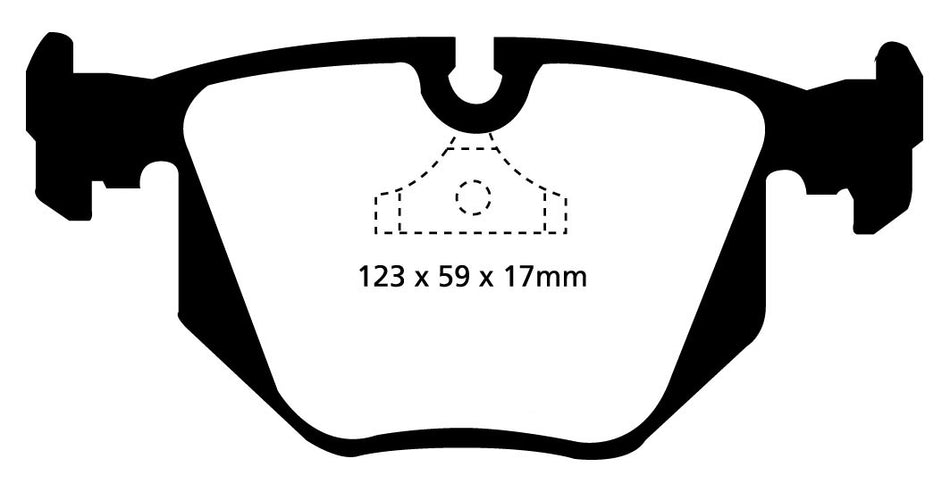 EBC Redstuff Bremsbeläge Hinterachse DP3871C mit R90 für BMW 5 3.8 M5 (250kw/ 340PS) Baujahr: 03/92-09/95 mit HSN TSN: 7909 302