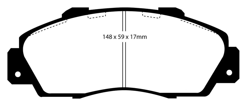 EBC Bluestuff NDX Bremsbeläge Vorderachse DP5872NDX mit R90 für Honda Integra 1.8 Type-R (140kw/ 190PS) Baujahr: 11/97-10/01 mit HSN TSN: 7100 512