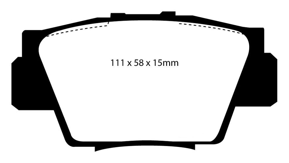 EBC Redstuff Bremsbeläge Hinterachse DP3873C ohne R90 für Honda NSX 3.0 24V Vtec (201kw/ 274PS) Baujahr: 06/90-09/05 mit HSN TSN: 7100 474