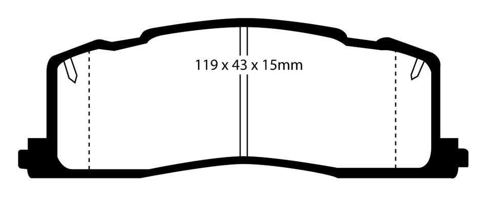 EBC Blackstuff Bremsbeläge Hinterachse DP878 ohne R90 für Toyota Previa 1 45384 (97kw/ 132PS) Baujahr: 05/90-08/00 mit HSN TSN: 5013 354