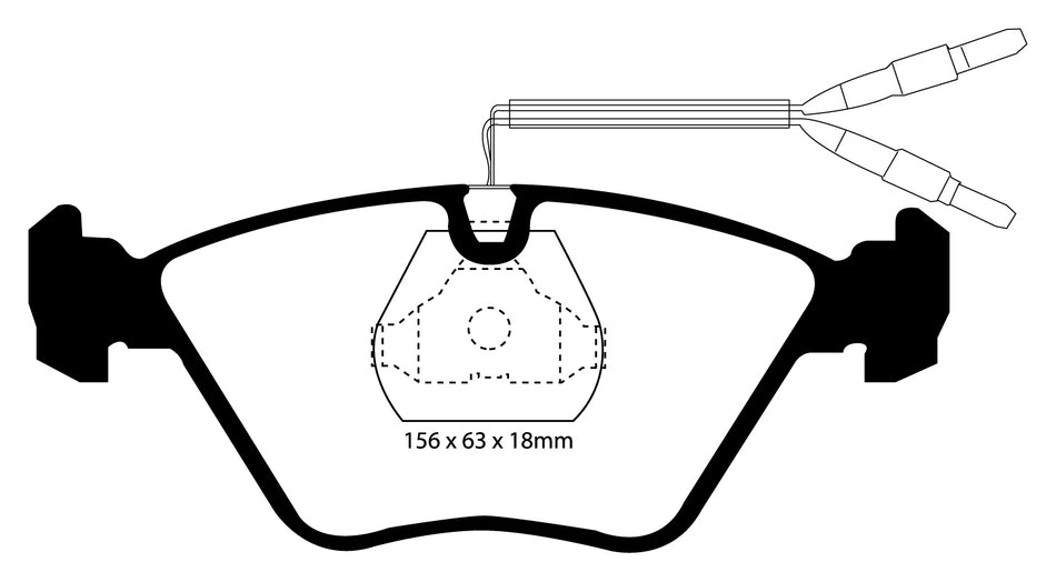 EBC Blackstuff Bremsbeläge Vorderachse DP881 mit R90 für EBC SR-Bremsbeläge  2.2 Kat (101kw/ 137PS) Baujahr: 06/89-11/90 mit HSN TSN: 0588 455