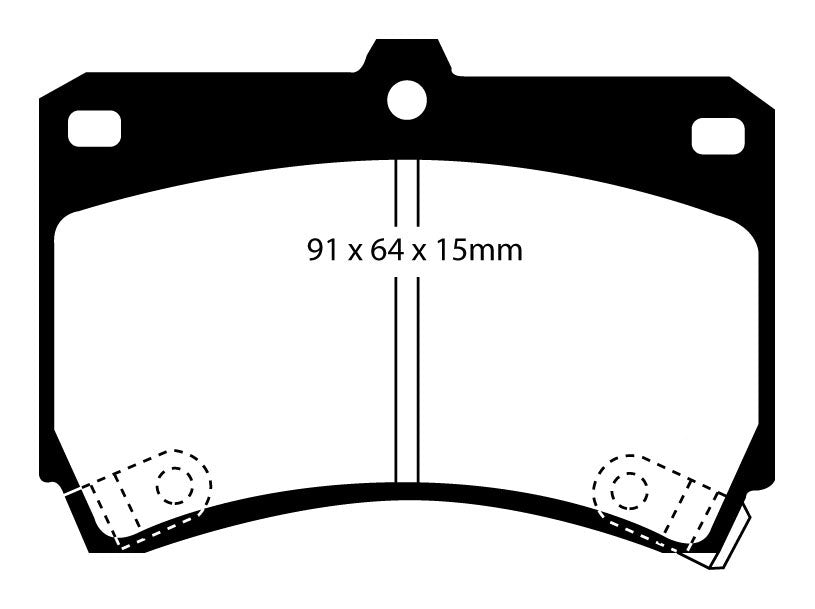 EBC Redstuff Bremsbeläge Vorderachse DP3884C ohne R90 für Mazda 323 F (4) 1.8 16V (76kw/ 103PS) Baujahr: 08/89-07/94 mit HSN TSN: 7118 407