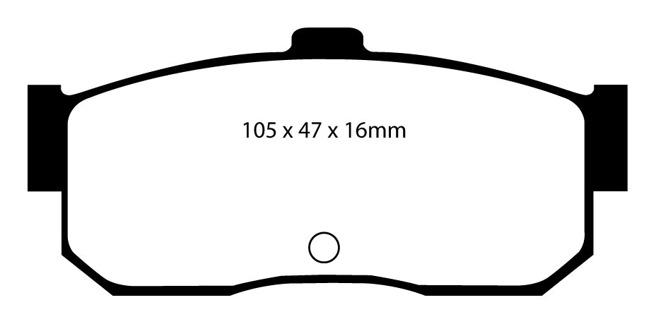 EBC Blackstuff Bremsbeläge Hinterachse DP889 mit R90 für Nissan Almera 1 45444 (73kw/ 99PS) Baujahr: 09/95-07/00 mit HSN TSN: 9648 310