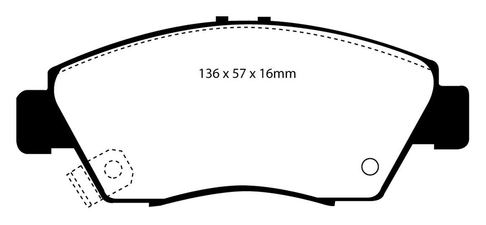 EBC Bluestuff NDX Bremsbeläge Vorderachse DP5891NDX mit R90 für Honda Civic 6 1.4i S (66kw/ 90PS) Baujahr: 11/95-02/01 mit HSN TSN: 7100 498