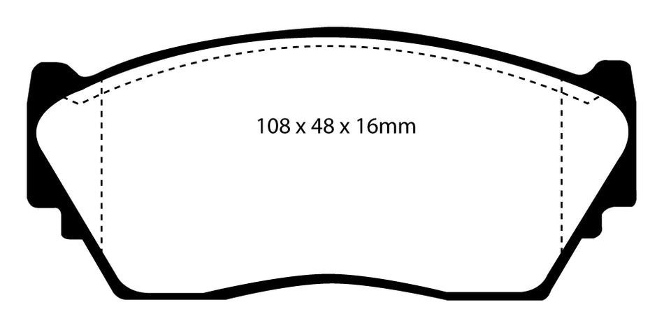 EBC Greenstuff 2000 Bremsbeläge Vorderachse DP2892 ohne R90 für Nissan Sunny 3 1.6i (66kw/ 90PS) Baujahr: 10/90-05/95 mit HSN TSN: 7105 477