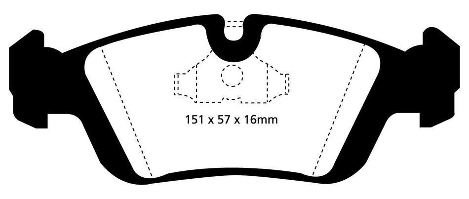 EBC Greenstuff 2000 Bremsbeläge Vorderachse DP2914 mit R90 für BMW 3 318tds (66kw/ 90PS) Baujahr: 01/95-02/98 mit HSN TSN: 0005 547