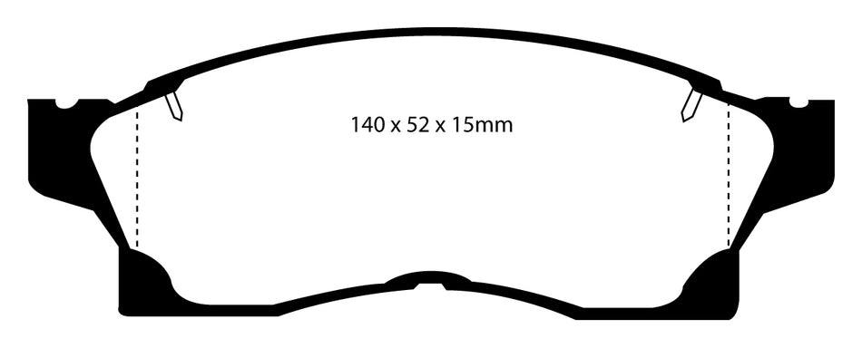 EBC Redstuff Bremsbeläge Vorderachse DP3936C mit R90 für Toyota MR 2 2.0 16V (115kw/ 156PS) Baujahr: 12/89-05/00 mit HSN TSN: 7104 228