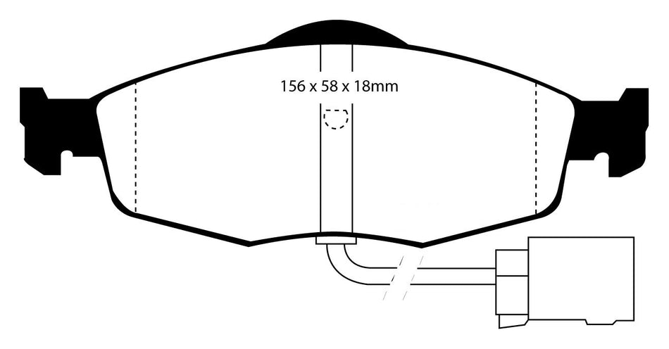 EBC Blackstuff Bremsbeläge Vorderachse DP955 mit R90 für Mercury Cougar 45414 Baujahr: 99-03