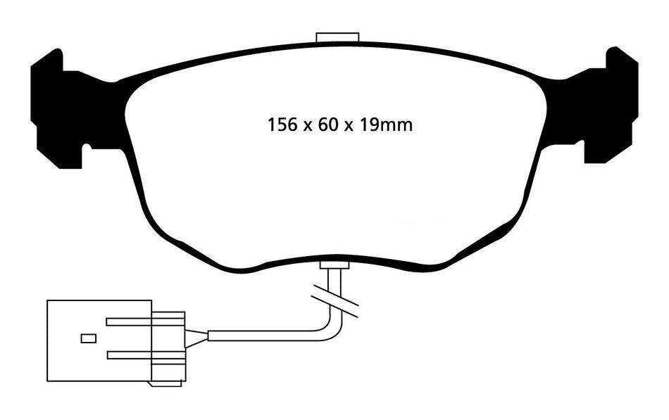 EBC Greenstuff 2000 Bremsbeläge Vorderachse DP2956 mit R90 für Ford Scorpio 2 2.9i 24V (152kw/ 207PS) Baujahr: 10/94-08/98 mit HSN TSN: 0928 890