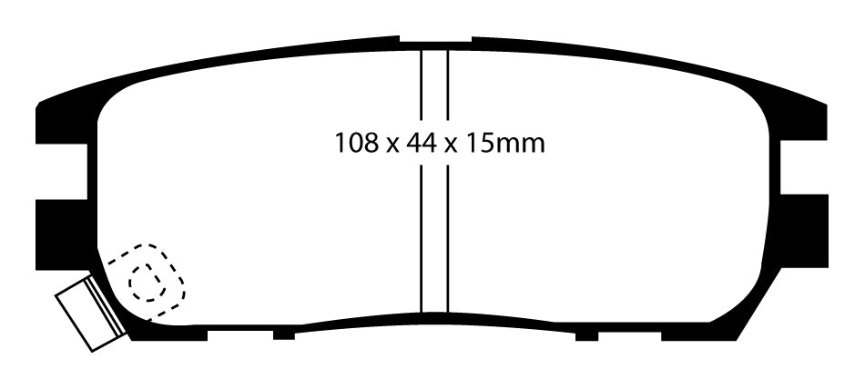 EBC Blackstuff Bremsbeläge Hinterachse DP958 mit R90 für Mitsubishi L 400 2500 TD (64kw/ 87PS) Baujahr: 06/96- mit HSN TSN: 7107 230