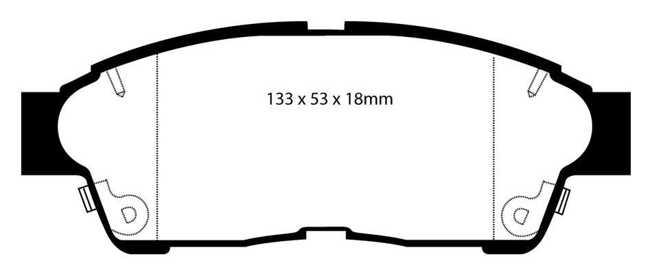 EBC Yellowstuff Bremsbeläge Vorderachse DP4964R ohne R90 für Toyota Camry 3 3.0 (138kw/ 188PS) Baujahr: 03/92-07/96 mit HSN TSN: 1159 301