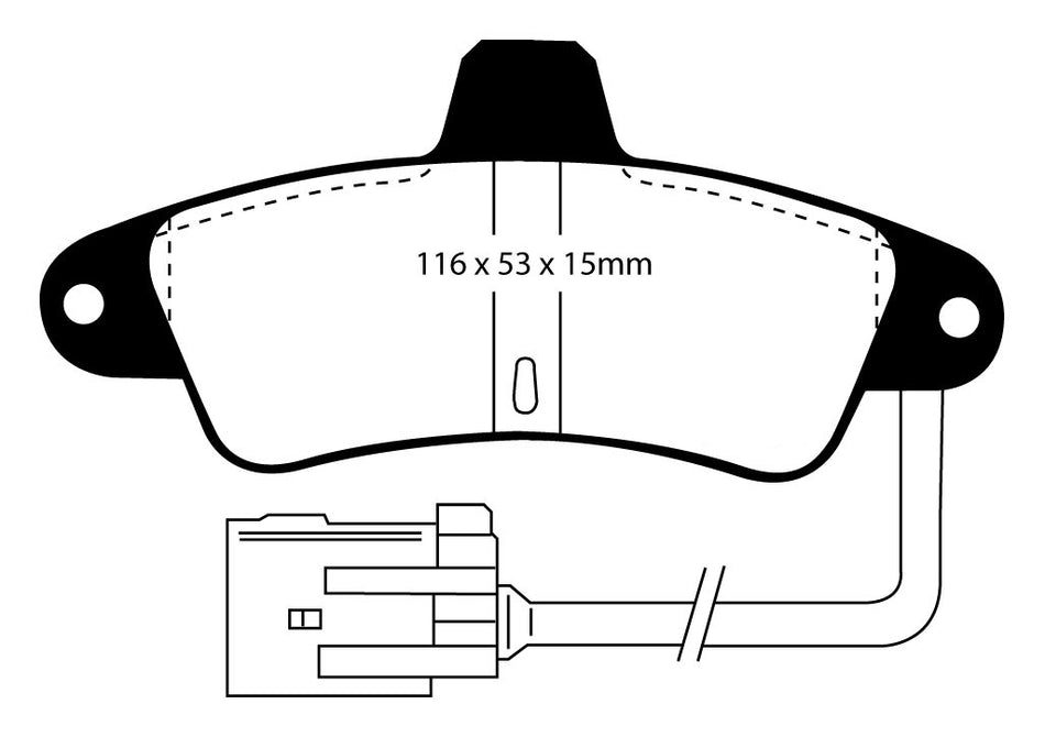 EBC Redstuff Bremsbeläge Hinterachse DP3965C mit R90 für Mercury Cougar 45414 Baujahr: 99-03