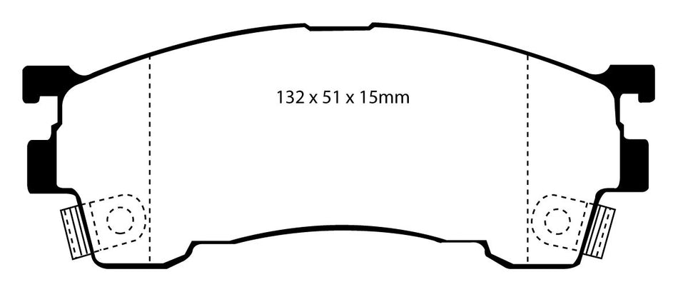 EBC Yellowstuff Bremsbeläge Vorderachse DP4971R ohne R90 für Mazda MX-6 2.5i 24V (120kw/ 163PS) Baujahr: 08/94- mit HSN TSN: 7118 469