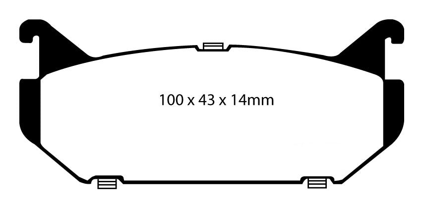 EBC Blackstuff Bremsbeläge Hinterachse DP972 mit R90 für Ford (USA) Probe 2 2.5 V6 24V (119kw/ 162PS) Baujahr: 10/93-03/98 mit HSN TSN: 1028 303