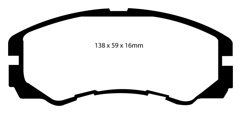 EBC Greenstuff 6000 Bremsbeläge Vorderachse DP6973 mit R90 für Opel Frontera A 2.4i (92kw/ 125PS) Baujahr: 03/92-10/98 mit HSN TSN: 2127 311