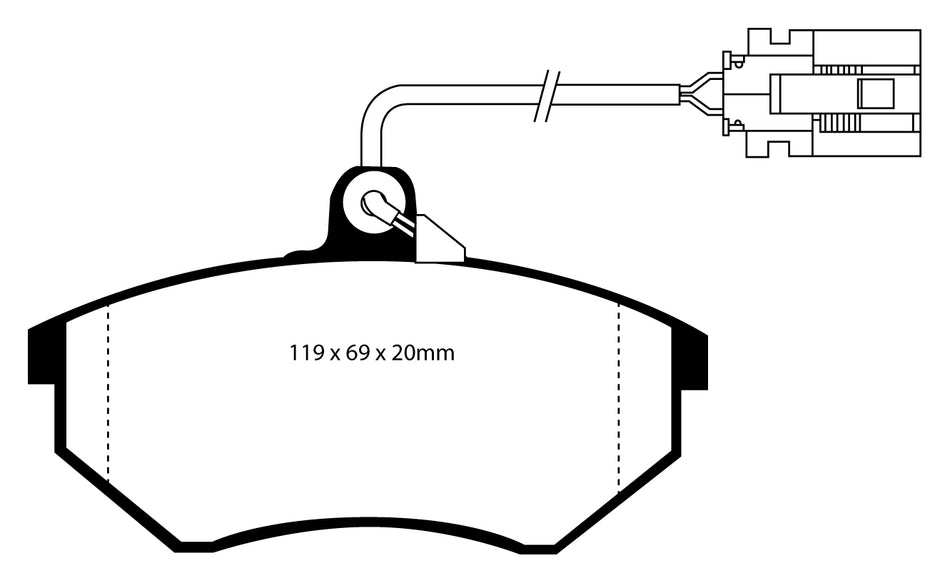 EBC Redstuff Bremsbeläge Vorderachse DP3981C mit R90 für VW Golf 3 2.8 VR6 (128kw/ 174PS) Baujahr: 01/92-08/97 mit HSN TSN: 0603 391