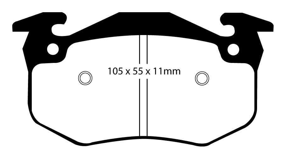 EBC Blackstuff Bremsbeläge Hinterachse DP983 mit R90 für Renault Clio 1 2.0 Williams (108kw/ 147PS) Baujahr: 01/94-09/98 mit HSN TSN: 3004 714