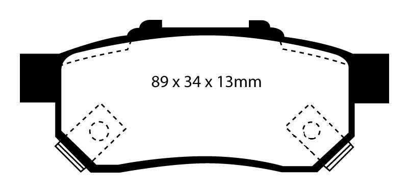 EBC Blackstuff Bremsbeläge Hinterachse DP984/2 mit R90 für Honda Civic 5 1.6 VTi 16V (118kw/ 160PS) Baujahr: 10/91-11/95 mit HSN TSN: 7100 477