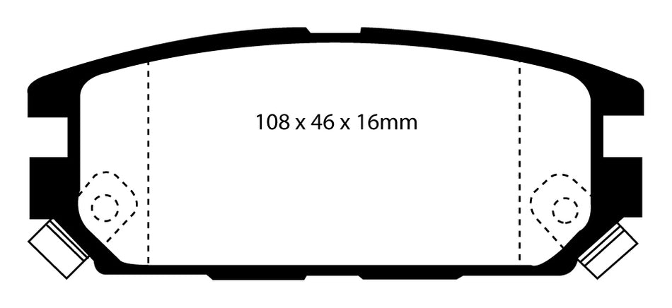 EBC Blackstuff Bremsbeläge Hinterachse DP987 mit R90 für Mitsubishi Sigma 3.0 (125kw/ 170PS) Baujahr: 01/93-07/96 mit HSN TSN: 1400 300