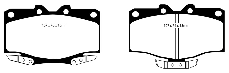 EBC Blackstuff Bremsbeläge Vorderachse DP994 ohne R90 für Toyota Land Cruiser 3.6 D (66kw/ 90PS) Baujahr: 04/79-07/80