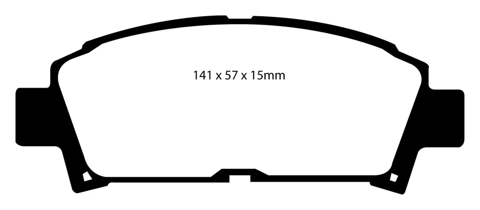 EBC Yellowstuff Bremsbeläge Vorderachse DP4995R ohne R90 für Toyota Avensis 1 45444 (81kw/ 110PS) Baujahr: 09/97-10/00 mit HSN TSN: 5013 386