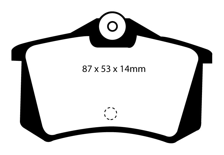 EBC Yellowstuff Bremsbeläge Hinterachse DP4999R ohne R90 für Lancia Delta 1 2.0 HFintegrale (133kw/ 181PS) Baujahr: 10/87-02/89 mit HSN TSN: 4114 361