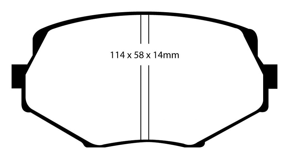 EBC Blackstuff Bremsbeläge Vorderachse DP1002 mit R90 für Mazda MX-5 45505 (96kw/ 130PS) Baujahr: 02/94-04/98 mit HSN TSN: 7118 452